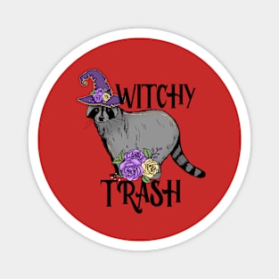 Witchy Trash Panda Halloween Raccoon Magnet